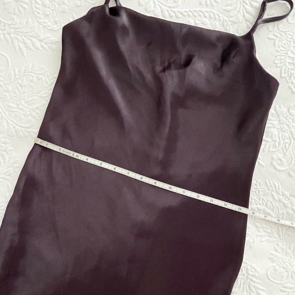 NWOT Lulus Brazen Babe Dark Purple Satin Cowl Neck Midi Slip Dress Small - Picture 10 of 12